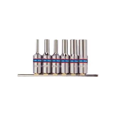Juego de llaves de vaso estrelladas de 3/8'', 6 piezas, largas, E4-E14 - KY3116PR