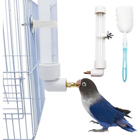 Abreuvoir automatique rose pour perroquets, oiseaux, inséparables, 130 ml, système d'hydratation pour cages ou élevage domestique.-AquaForge (1/5)