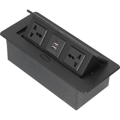 Tableau Pop Up Prise Double USB Prise Électrique Multiprise Boîtier Connecteur 250V J29 Bureau Maison (1/5)