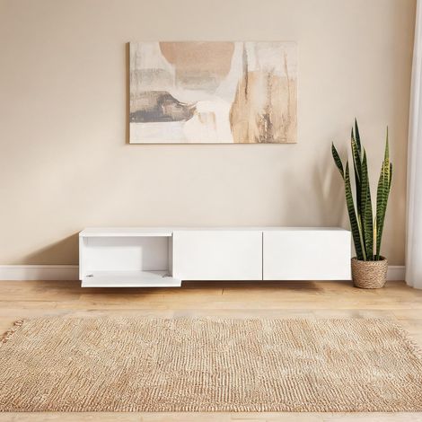 Meuble TV mural blanc avec 3 tiroirs 180 cm 180 x 31,5 x 29,8 cm (1/5)