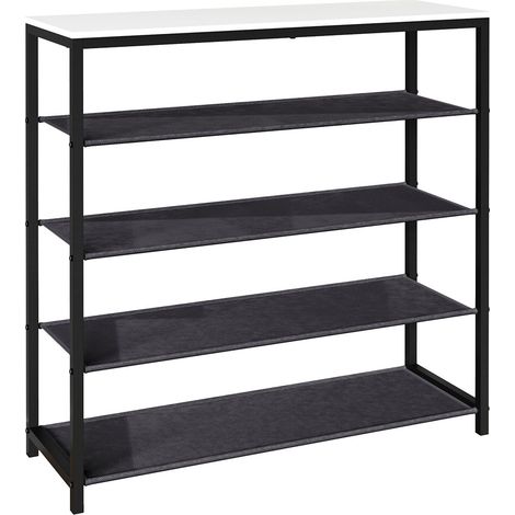 Metall Holz Schuhregal 4 Fächer Taliro (1/3)