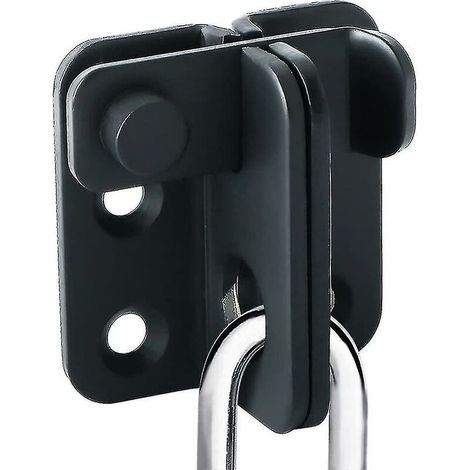 Serrure de porte coulissante, cadenas, loquet de porte, boucle, crochet antivol, finition noir mat, acier inoxydable, Ems3001 B