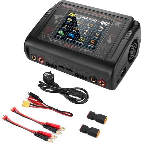 Cargador de baterías de doble canal, potencia de 400 W, enchufe europeo. (1/2)