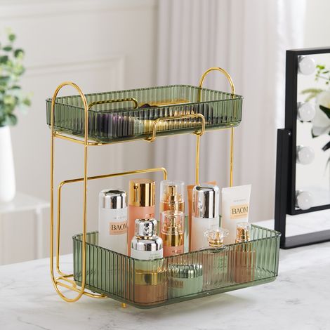 2-Tier Plastic Desktop Makeup Organiser