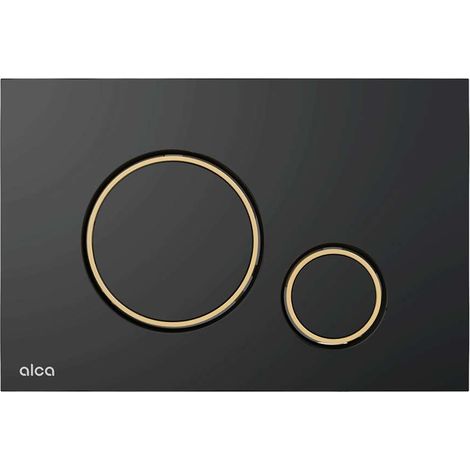 Alcadrain WC - Plaque de commande M778 -5 Noir Mat / Or Brillant (1/2)