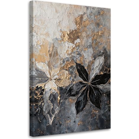Tableau déco Feuilles abstraites texture or 60x90 (1/5)