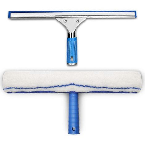 Kit de nettoyage de vitres, raclette et chiffon en microfibre, raclette de douche avec lèvre en caoutchouc, outil de nettoyage de vitres - Parfait