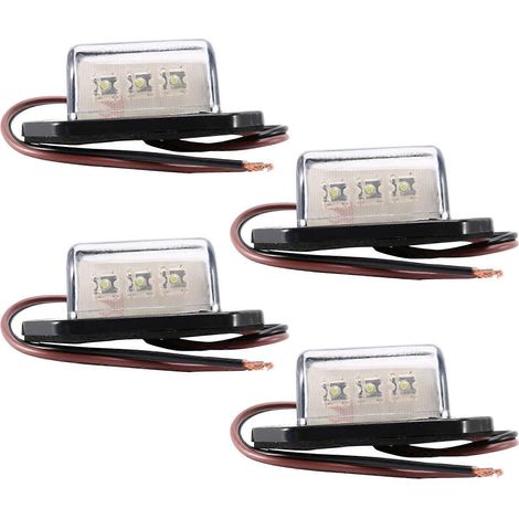 4 lampes de plaque d'immatriculation à 3 LED 12/24 V pour bateau, camping-car, camion, remorque, éclairage intérieur de marchepied (1/5)