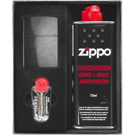ZIPPO Feuerzeug BLACK CRACKLE Geschenkset Nr. 1 (1/3)