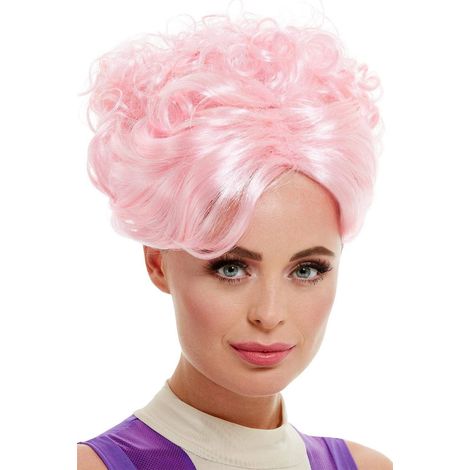 Trapeze Artist Wig - Pink - with Curls - 52067