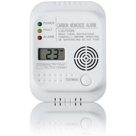 BUNTHAUS Kohlenmonoxidmelder, batteriebetrieben, Gaswarngerät mit Display und Temperaturanzeige