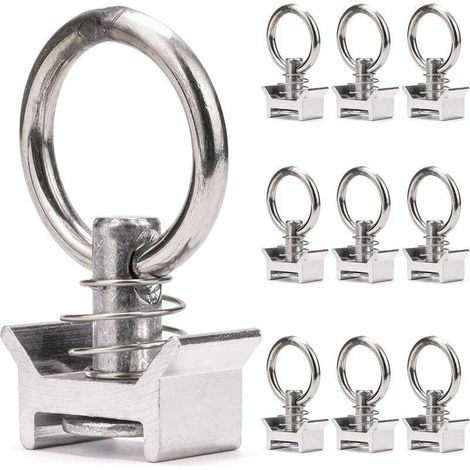 10 x Pions simples avec anneau 1000 kg pions d'arrimage aéro pour rail d'arrimage aéronautique pion d'ancrage anneau (1/4)