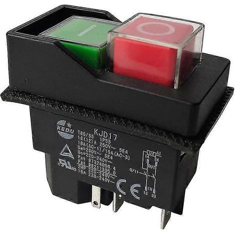 Interrupteurs électromagnétiques à bouton-poussoir KJD17 220 V à 5 broches pour outils de jardin (1/5)