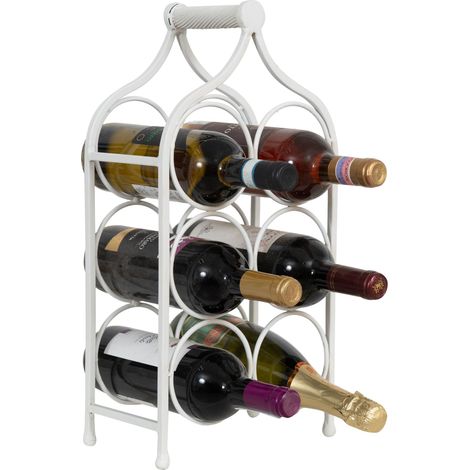 Porte-bouteille de vin en fer Porte-bouteilles de table 46x24 cm Casier à Vin de comptoir Porte-bouteilles de cuisine Cave à vin