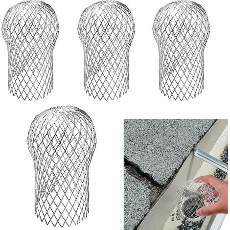 Lot de 4 protections de gouttière, protection de gouttière, protège les tuyaux de descente de gouttière, filtre extensible pour gouttière, filtre à feuilles, écran de gouttière contre la mousse, la (1/5)
