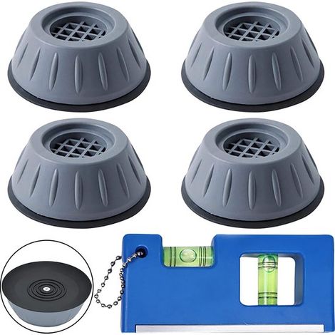 Rehausseur pour machine à laver avec mini niveau à bulle – Amortisseurs de vibrations pour machine à laver – Entretoise pour machine à laver (1/5)