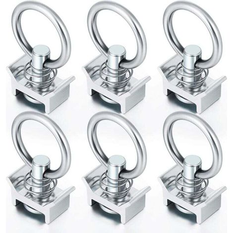 Lot of 6 Pions simples avec anneau pions d'arrimage aéro pour rail d'arrimage aéronautique pion d'ancrage anneau