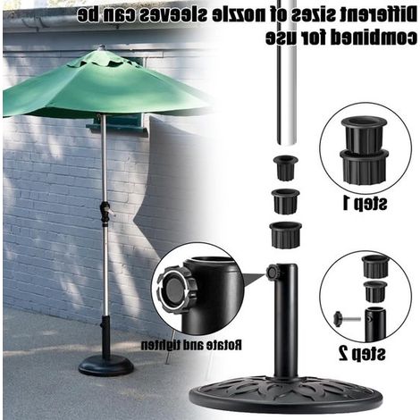 Ensemble de 8 adaptateurs réducteurs pour pieds de parasol. Accessoires pour pieds de parasol en extérieur, jardins et terrasses. (1/5)