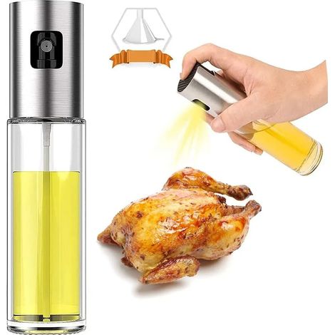 Öl Sprüher, Ölsprüher Ölspray Essig und Öl Spender Olivenöl Flasche Oil Spray Bottle Sprayer Dispenser Sprühflasche Glas für BBQ Grillen Küche Kochen Brot Backen Braten Pasta Salate 180ML