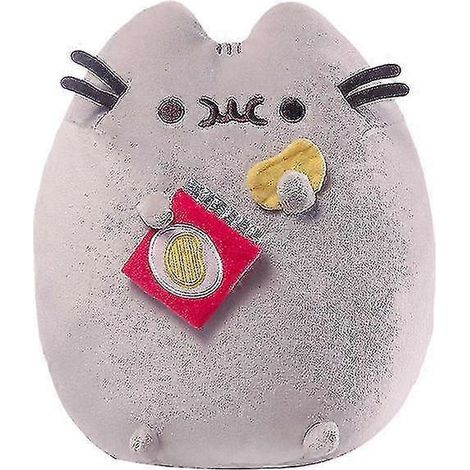 Sushi-Katze-Plüschtier mit Essstäbchen, Kawaii-Donuts und Pizza-Spielzeug, weiche graue Plüschkatze, 18 cm, für Kinder - r7 (1/2)