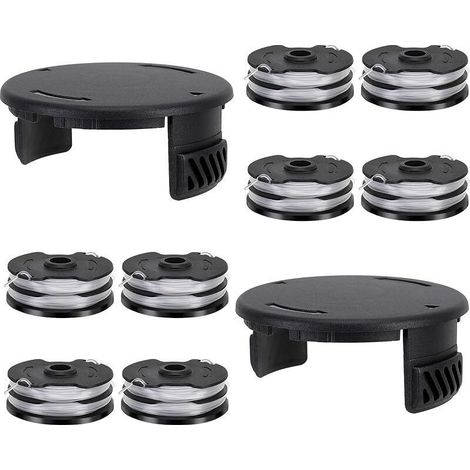 8 Bobine Fil pour Coupe Bordure Compatible avec Parkside 13600210 + 2 Couvercle Piece Detachee pour Parkside Bobine de Fil Pièces Détachées pour LIDL PRTA 20-Li C3 A1B2 PRT 550 A1 A3 PRT 300 A1 (1/5)