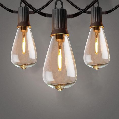 Guirlande Lumineuses Exterieur, 15 Mètre ST38 Guirlande Guinguette Extérieure avec 20+2 Filaments LED Ampoules, Étanche Décoration pour Jardin, Fête, Patio, Mariage,2700K Blanc Chaud (1/5)