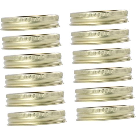 Anneaux de couvercle en inox pour bocaux Mason à ouverture standard, dorés, Lot de 24, pour conservation et la conserve des aliments à la maison (1/5)