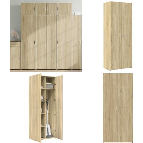 Highboard Sonoma-Eiche 70x42,5x185 cm Holzwerkstoff - Hochschrank - Holzwerkstoff (1/5)