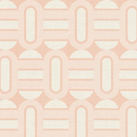 Retro Tapete Profhome 395365 heißgeprägte Vliestapete leicht strukturiert mit geometrischen Formen matt rosa alt-rosa creme-weiß beige 4,5 m2