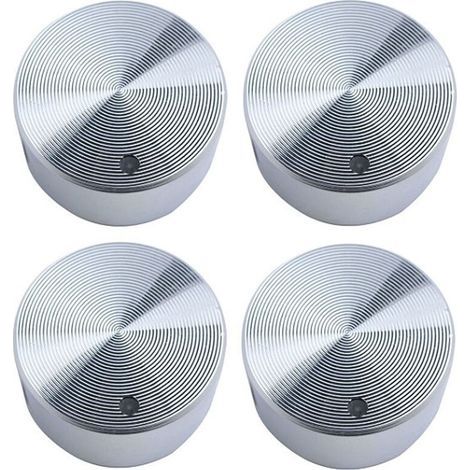 Set mit 4 Knöpfen für Unterputzplatten, 6 mm, Legierung, silber (1/5)