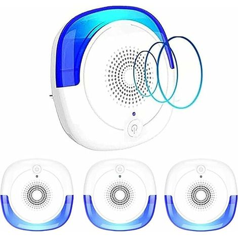 Repulsif Ultrasons Lot de 4, Electrique Appareil Répulsif Insectes Interieur, Anti Antiparasitaire Répulsif Moustique Cafards Mouches Souris, Sûr et Non Toxique (1/5)