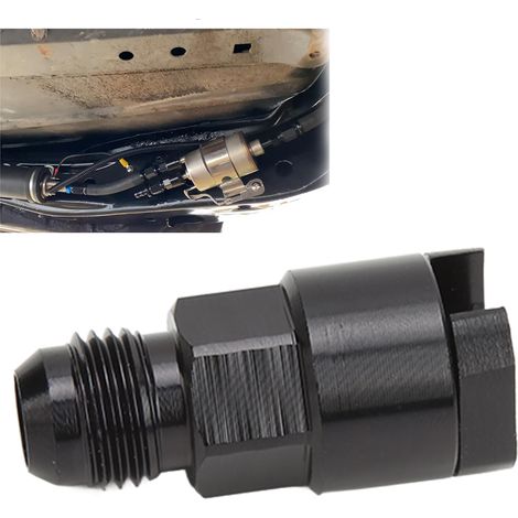 Raccord Rapide EFI en Alliage d'Aluminium Anodisé Noir Étanche, Connexion Mâle AN pour Ligne de Carburant, Modèle Push-On AN6-5/16" (1/5)
