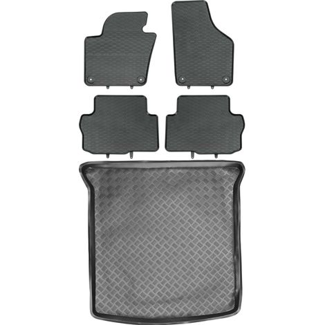 Volkswagen Sharan II Van del 2010 SET - Alfombrillas de goma para coche + alfombrilla para maletero