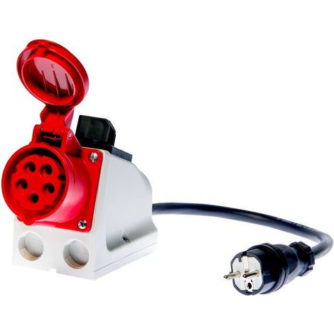 Adaptador enchufe trifásico Sonel waadat16pr conmutado 16A