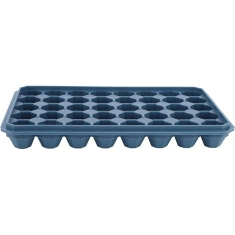 Bac à glaçons 40 trous avec couvercle (bleu marine) (1/5)