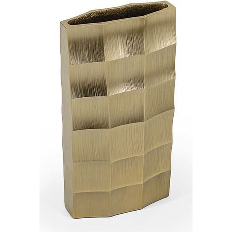 Grand vase SAUTHERNE en aluminium brossé – Finition argent ou doré-Doré (1/5)