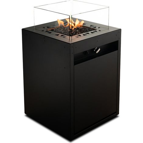 MF - Calefactor de gas exterior Square hasta 10 kW acero galvanizado con compartimento oculto (1/5)