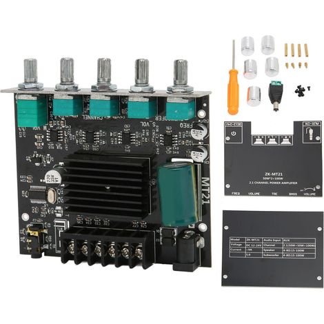 Amplificateur Audio Numérique Haute Puissance ZK-MT21, Carte Ampli BT 12-24V pour Enceintes 15-100W 4-8Ω (1/5)