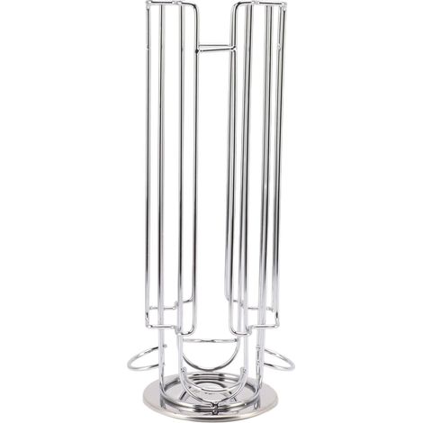 Porte-capsules à café pour 24 capsules, carrousel rotatif à 360°, argenté (1/5)