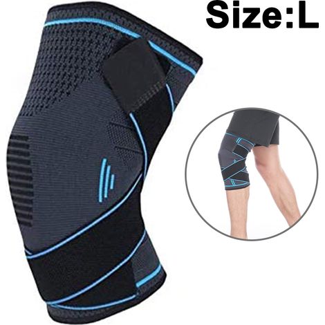 Genouillère - Soutien Genou Compression avec Bandes Amovibles - Pour Rééducation ACL MCL PCL - Activités Sportives et Quotidiennes - Taille Unique (1/5)