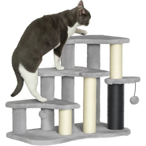 Escalier pour Chat Réglable 3 Marches Arbre à Chat avec Balle Gris
Griffoirs en Sisal, pour Atteindre Facilement les Lits Hauts ou les Canapés (1/5)
