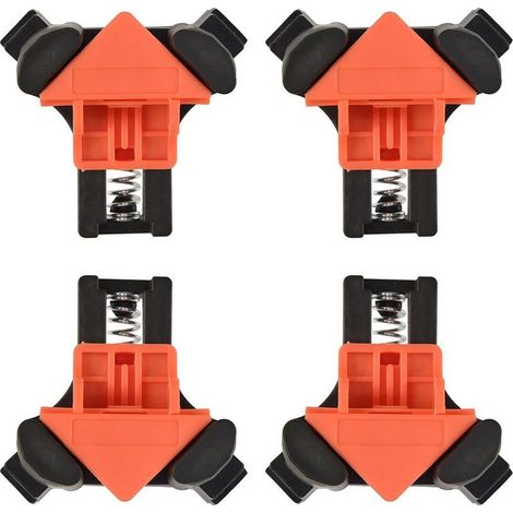 Pince A Angle - 90 Degres - Pour Assemblage Bois Cadres Caisses Armoires - 4 Pieces (1/5)