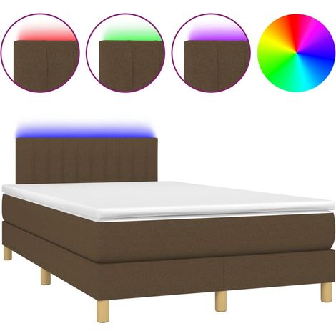 Maison Exclusive - Letto a Molle Materasso e LED MarroneScuro 120x190cm in Tessuto