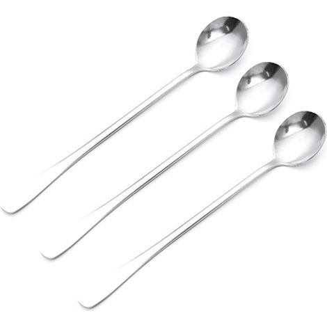 3 Pièces Cuillère Longue en Acier Inoxydable pour Café, Glace, Thé et Crème - Cuillère à Boule pour Bar, Maison et Fêtes (1/5)