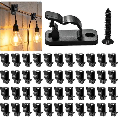 Lot de 100 clips lumineux d extérieur à visser pour clôture câble de clôture crochets pour lumière de jardin terrasse Noël (1/5)