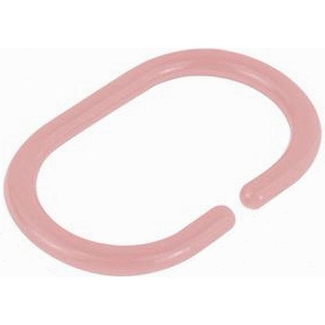 TRADE SHOP - Set 12 Pz Anelli Gancio Per Tenda Da Doccia Box Bagno In Plastica Pp Rosa 87243 -