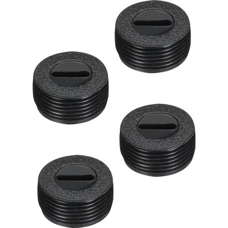 Bürstenhalterkappe aus Kunststoff für Elektromotor, schwarzes Gewinde, 16 mm/0,63 Zoll Außendurchmesser, 6,7 mm Höhe, 4er-Pack