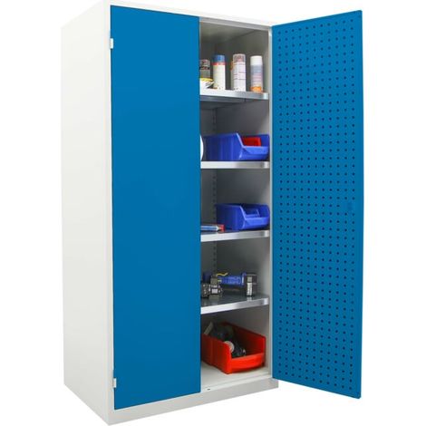 Armoire d'atelier STIER LP 1940x1000x600 mm, bleu gentiane (1/5)