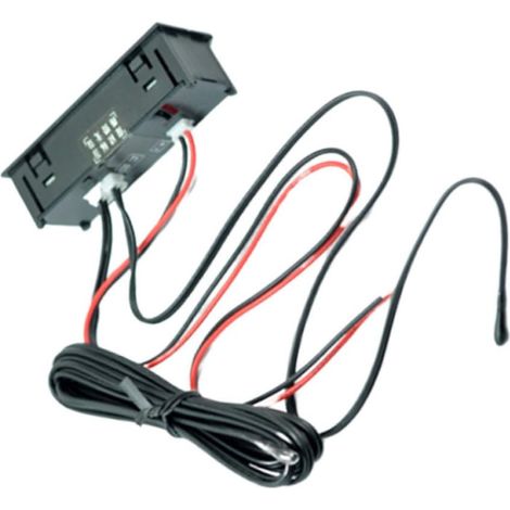 Thermomètre de Voiture Numérique, Thermomètre Extérieur, Horloge Led, Voltmètre, Plastique Rouge, Boîtier Ultra-fin, pour Véhicule, Aquarium et Reptiles Aquatiques, Usage (1/5)