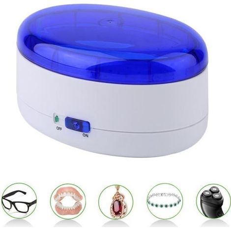 Nettoyeur à ultrason - Non spécifié - Machine de nettoyage - 20 watts - 600 ml - Bleu et blanc-Ywey (1/5)